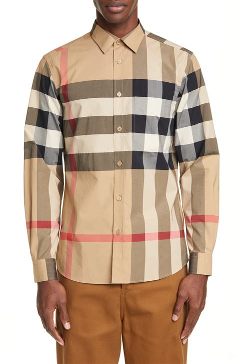 burberry button up men's cheap.